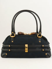 キャンバスGGホースビットハンドバッグ ブラック