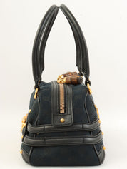 キャンバスGGホースビットハンドバッグ ブラック