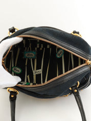 キャンバスGGホースビットハンドバッグ ブラック