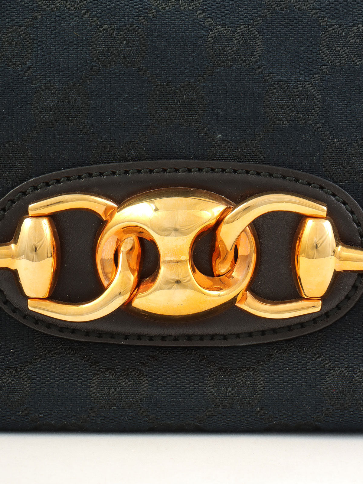 キャンバスGGホースビットハンドバッグ ブラック