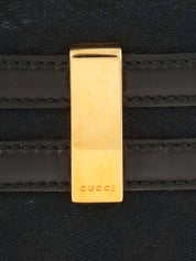 キャンバスGGホースビットハンドバッグ ブラック