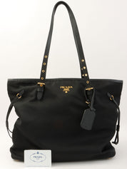 Logo Plate Tote Bag Black
