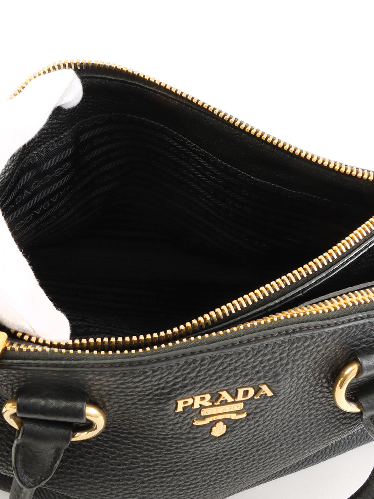 ロゴプレート2wayハンドバッグ ブラック