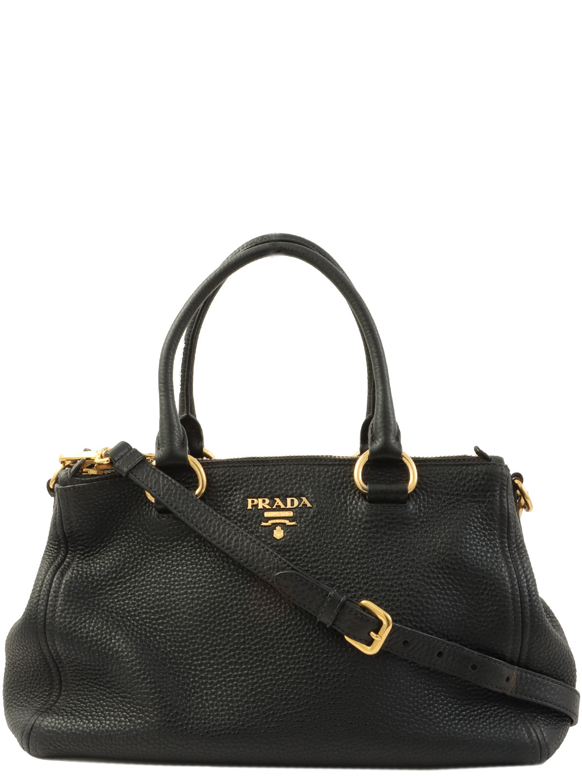 ロゴプレート2wayハンドバッグ ブラック