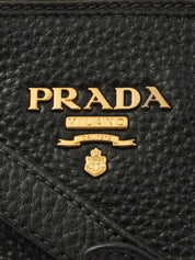 Logo Plate 2-Way Handbag Black