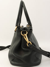 ロゴプレート2wayハンドバッグ ブラック