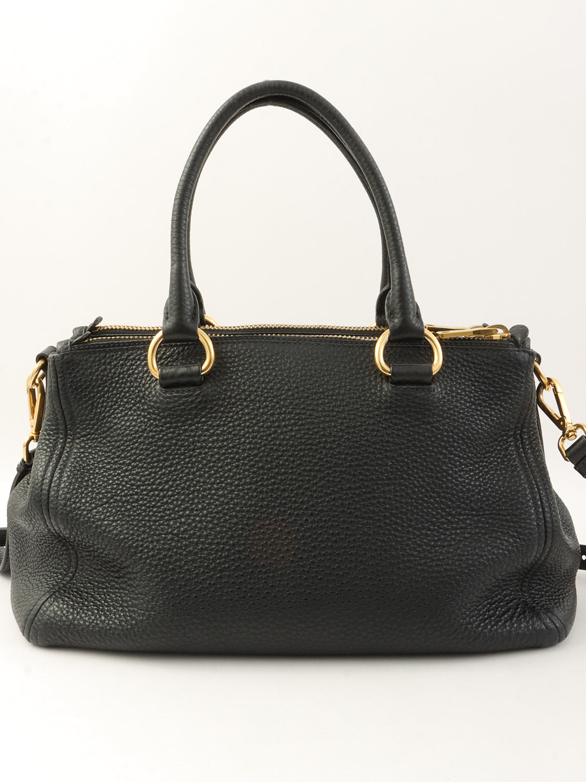 ロゴプレート2wayハンドバッグ ブラック