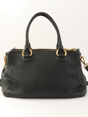 ロゴプレート2wayハンドバッグ ブラック