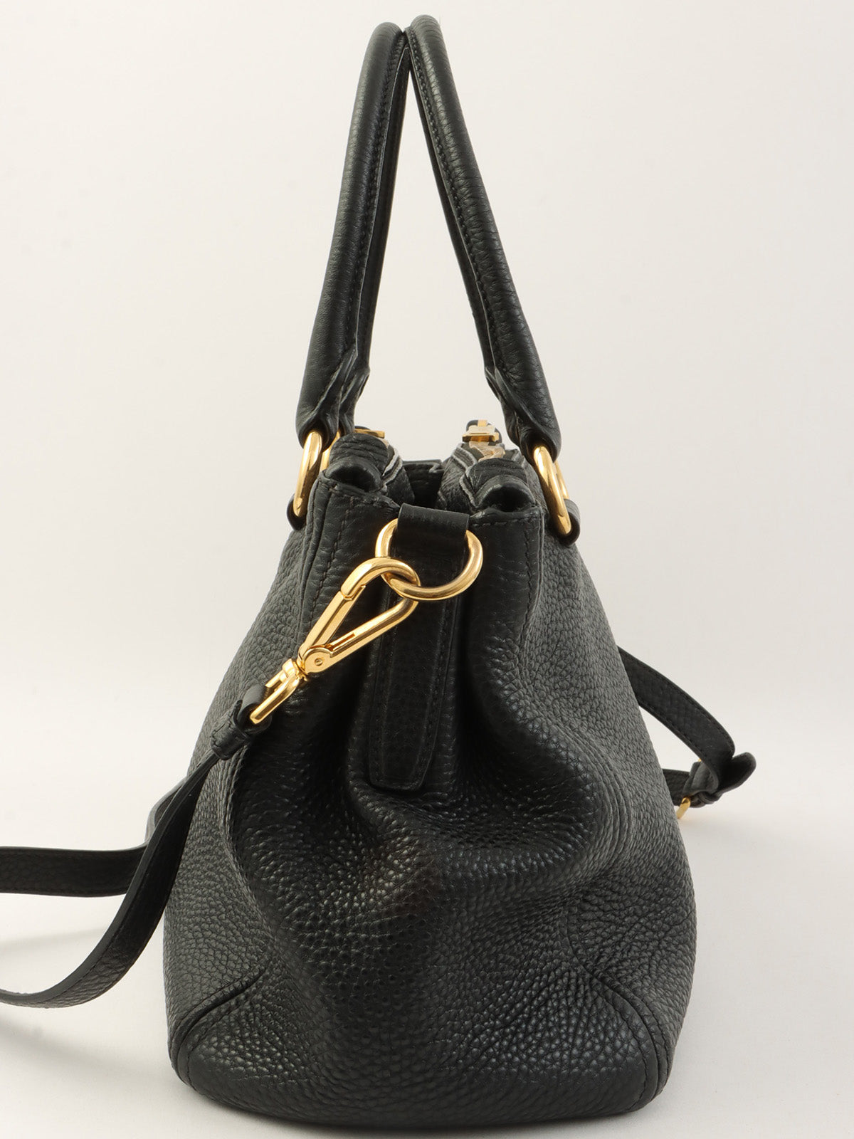 ロゴプレート2wayハンドバッグ ブラック