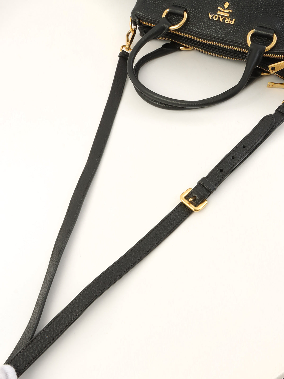 ロゴプレート2wayハンドバッグ ブラック