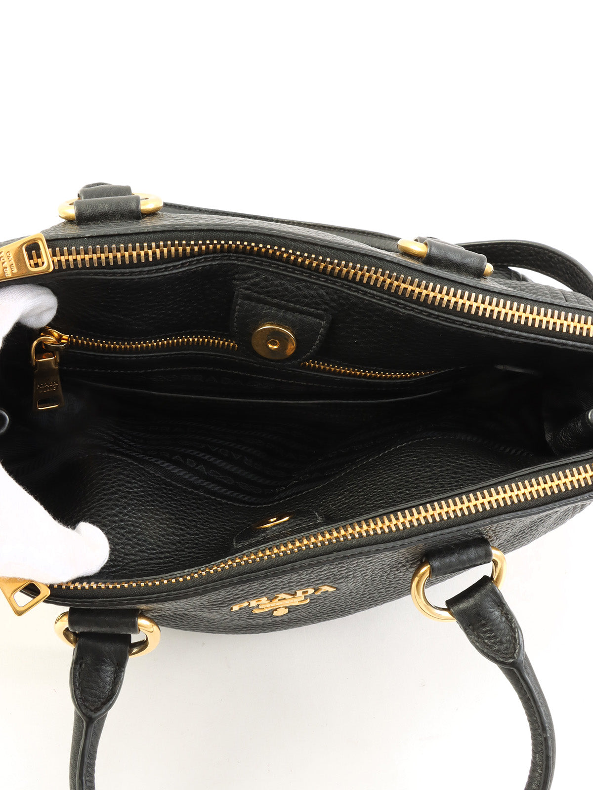 Logo Plate 2-Way Handbag Black