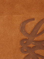 スエードアナグラムショルダーバッグ ブラウン