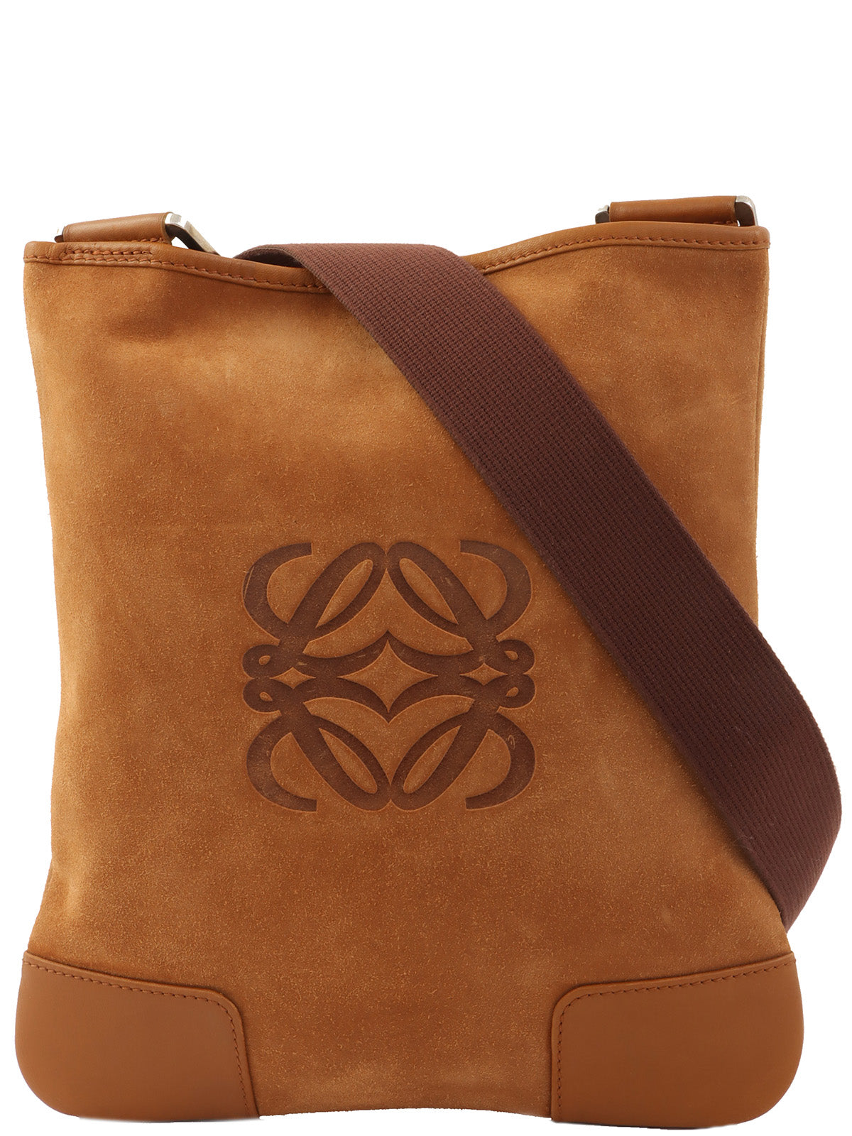 スエードアナグラムショルダーバッグ ブラウン