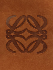 スエードアナグラムショルダーバッグ ブラウン