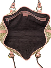 帆布 GG 图案手提包 米色/粉色