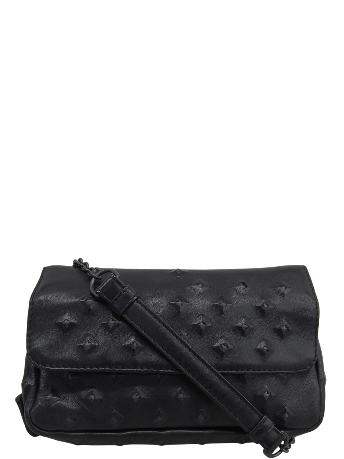 スタッズデザインミニチェーンショルダーバッグ ブラック