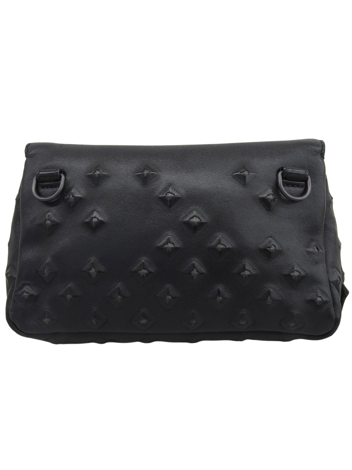 スタッズデザインミニチェーンショルダーバッグ ブラック