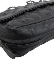 スタッズデザインミニチェーンショルダーバッグ ブラック