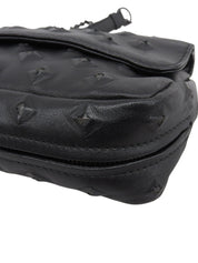 黑色铆钉设计迷你链条单肩包