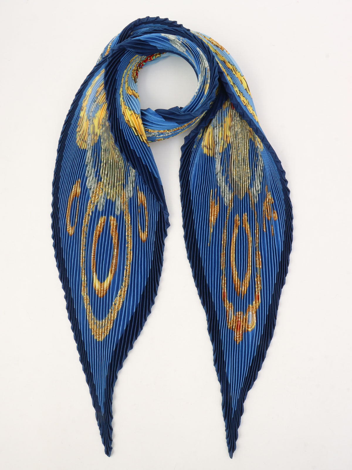 KOSMIMA Pattern Pleated Scarf Blue/Multi