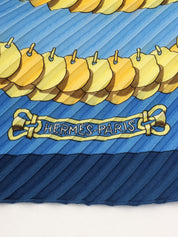 KOSMIMA Pattern Pleated Scarf Blue/Multi