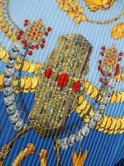 KOSMIMA Pattern Pleated Scarf Blue/Multi