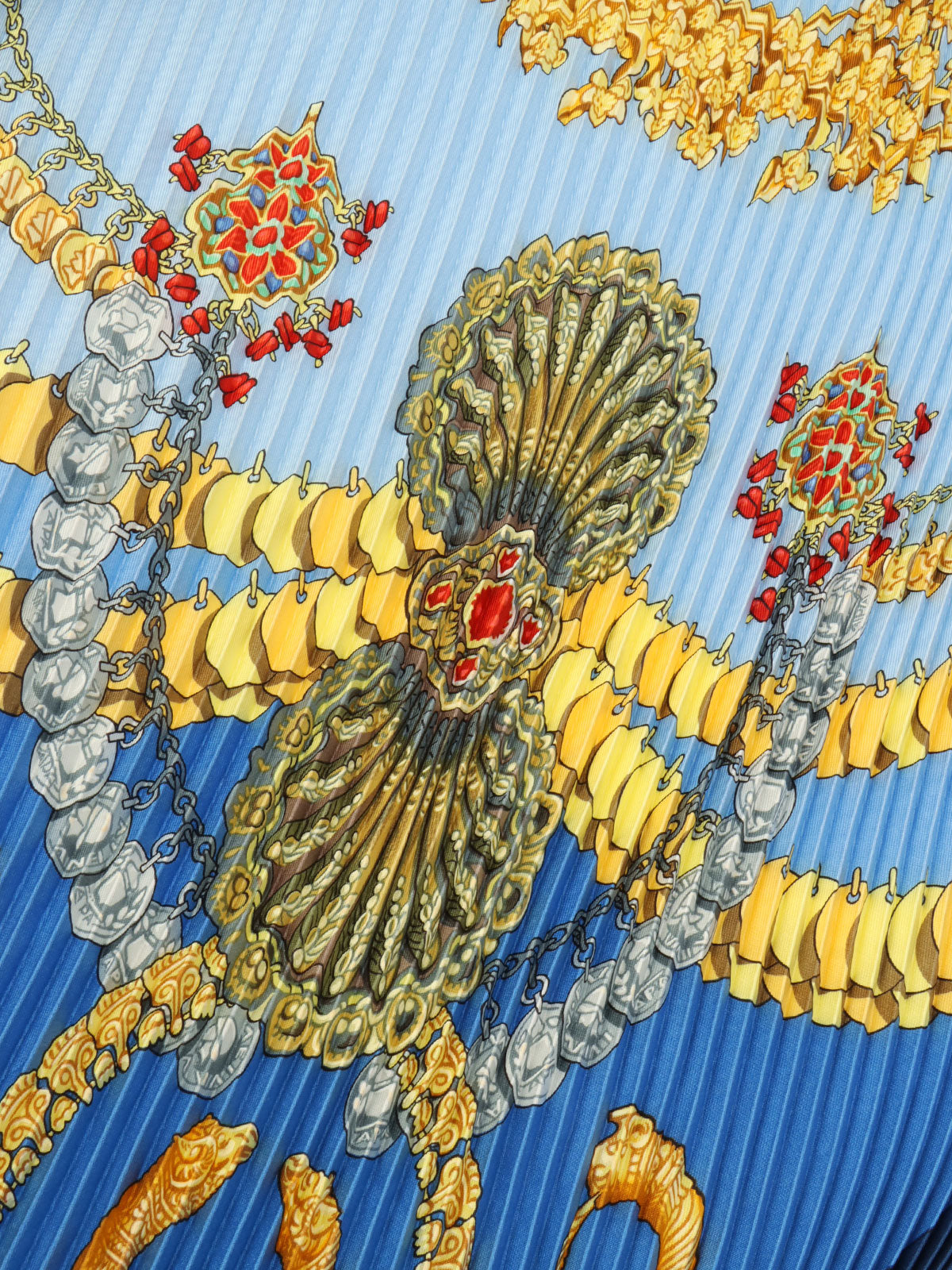 KOSMIMA Pattern Pleated Scarf Blue/Multi