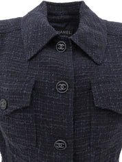 2001年製 ツイードCCマークボタンベスト ネイビー