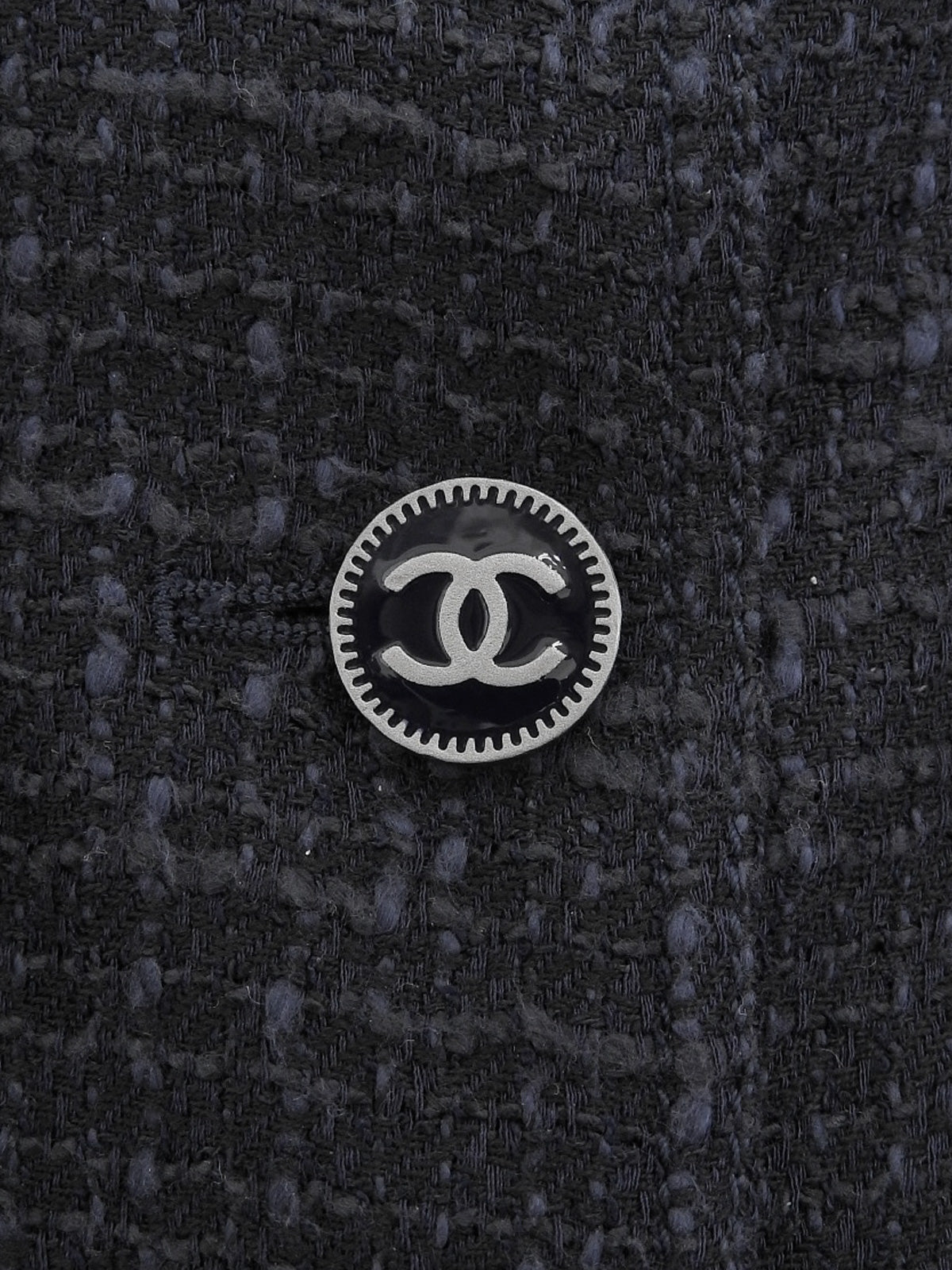 2001 年款 Tweed CC Mark 纽扣背心，海军蓝