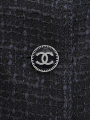 2001 年款 Tweed CC Mark 纽扣背心，海军蓝