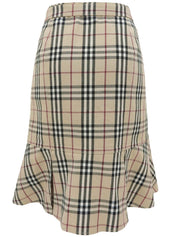 Checked Flare Skirt #38 Beige