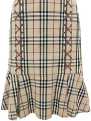 Checked Flare Skirt #38 Beige