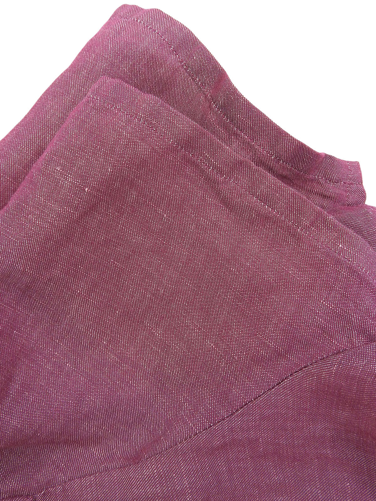 洋红色荷叶边短袖衬衫