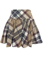 Nova Check Pattern Culottes in Beige