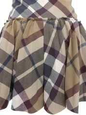 Nova Check Pattern Culottes in Beige