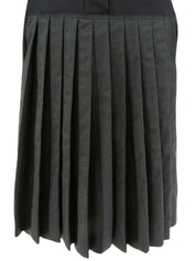 レザーウールコンビベルテッドシャツワンピース チャコールグレー