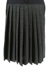 Leather Wool Combination Belted Shirt Dress #38 Charcoal Grey