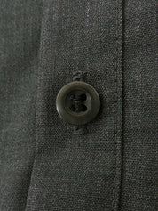 Leather Wool Combination Belted Shirt Dress #38 Charcoal Grey
