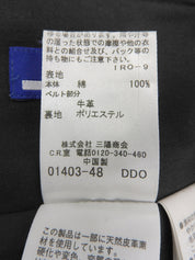 黑色格纹图案Logo搭扣褶裥迷你裙