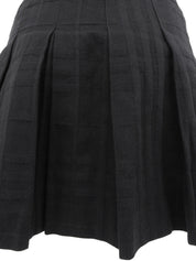 チェックパターンロゴバックルプリーツミニスカート #36 ブラック