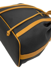 黑色/米色 Logo 吊牌抽绳单肩包