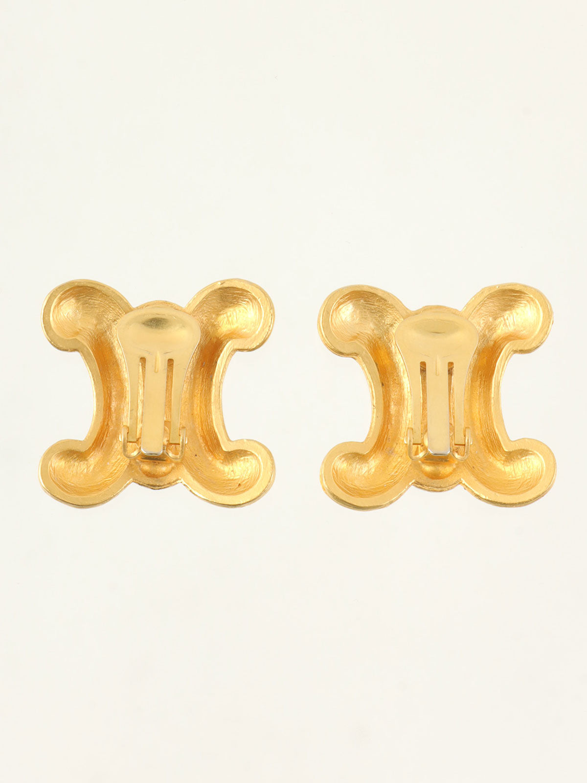 ラインストーンマカダムイヤリング ゴールド