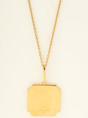 Macadam Plate Necklace Gold