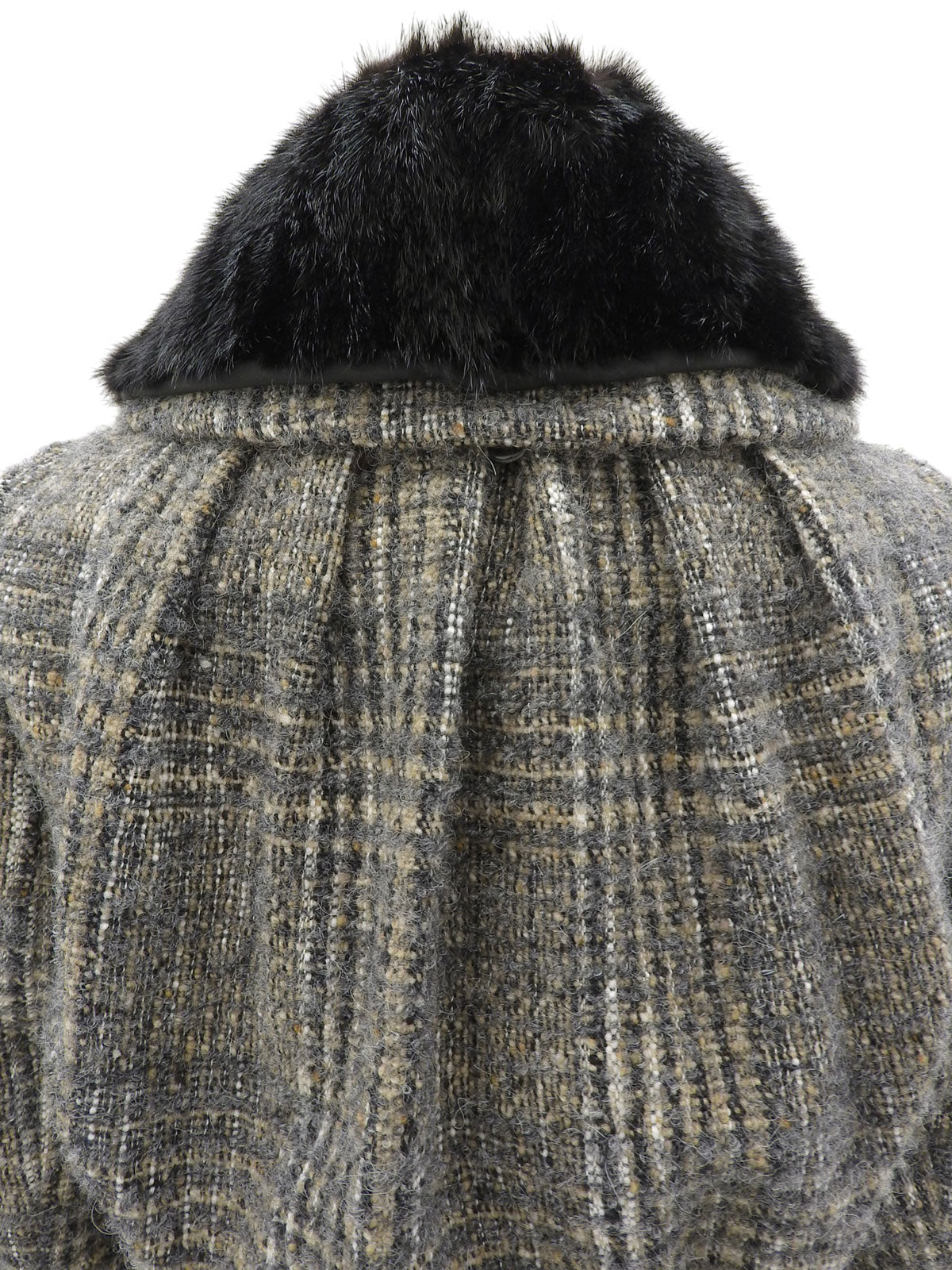 ツイードフリルデザインロングコート グレー/マルチ #36