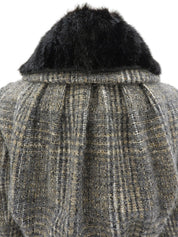 ツイードフリルデザインロングコート グレー/マルチ #36