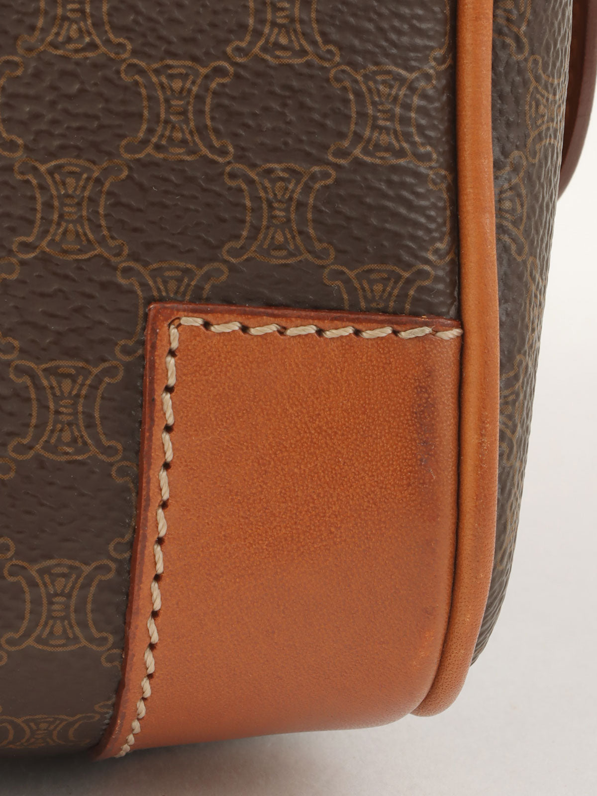 Macadam Pattern Logo Embossed Mini Boston Bag Brown