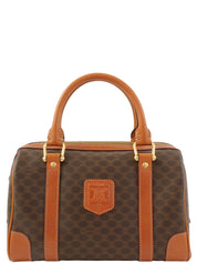 Macadam Pattern Logo Embossed Mini Boston Bag Brown