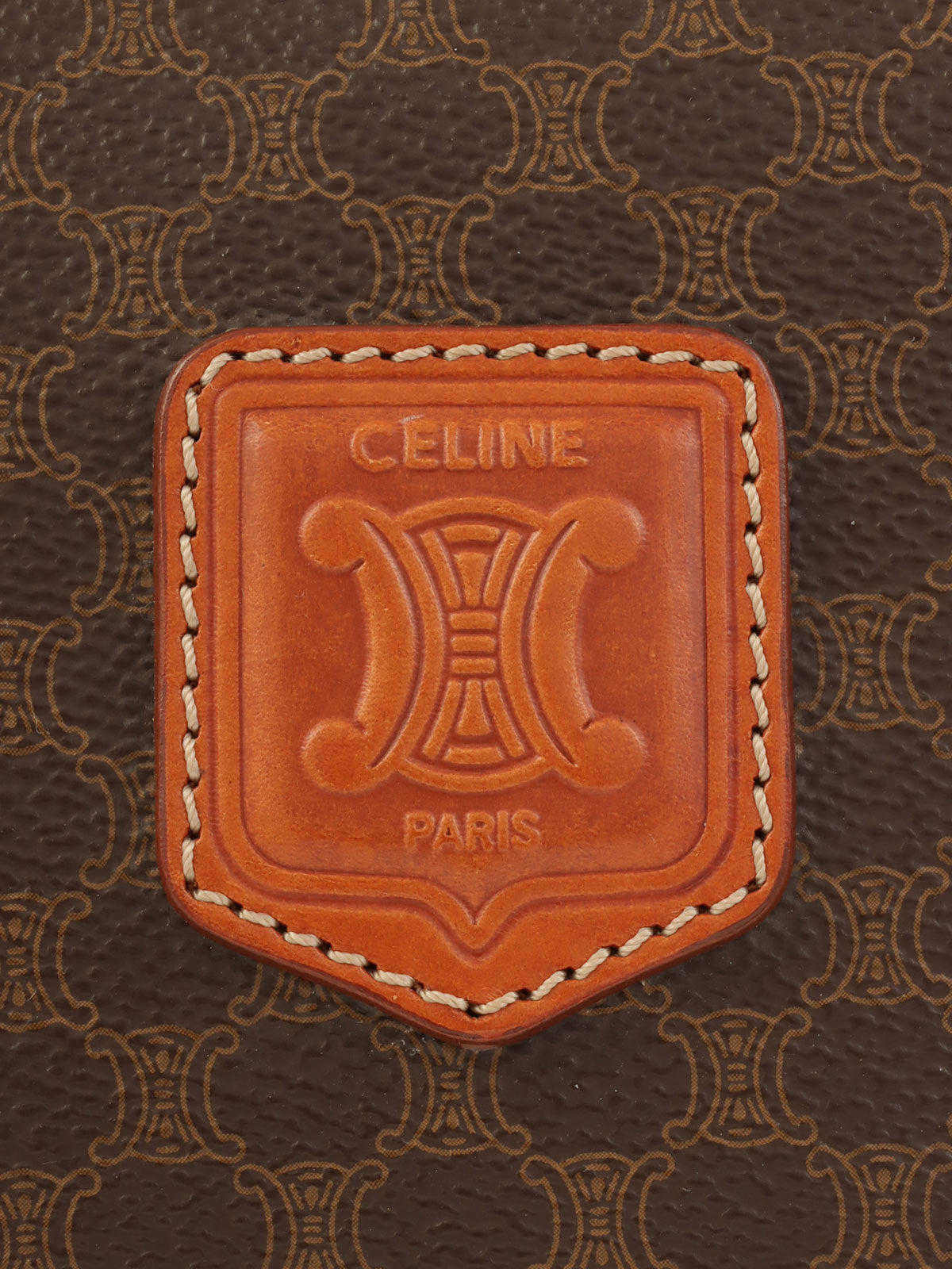 Macadam Pattern Logo Embossed Mini Boston Bag Brown