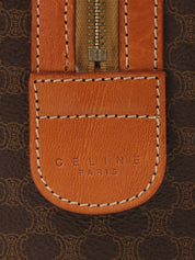 棕色 Macadam 图案 Logo 压纹迷你波士顿包