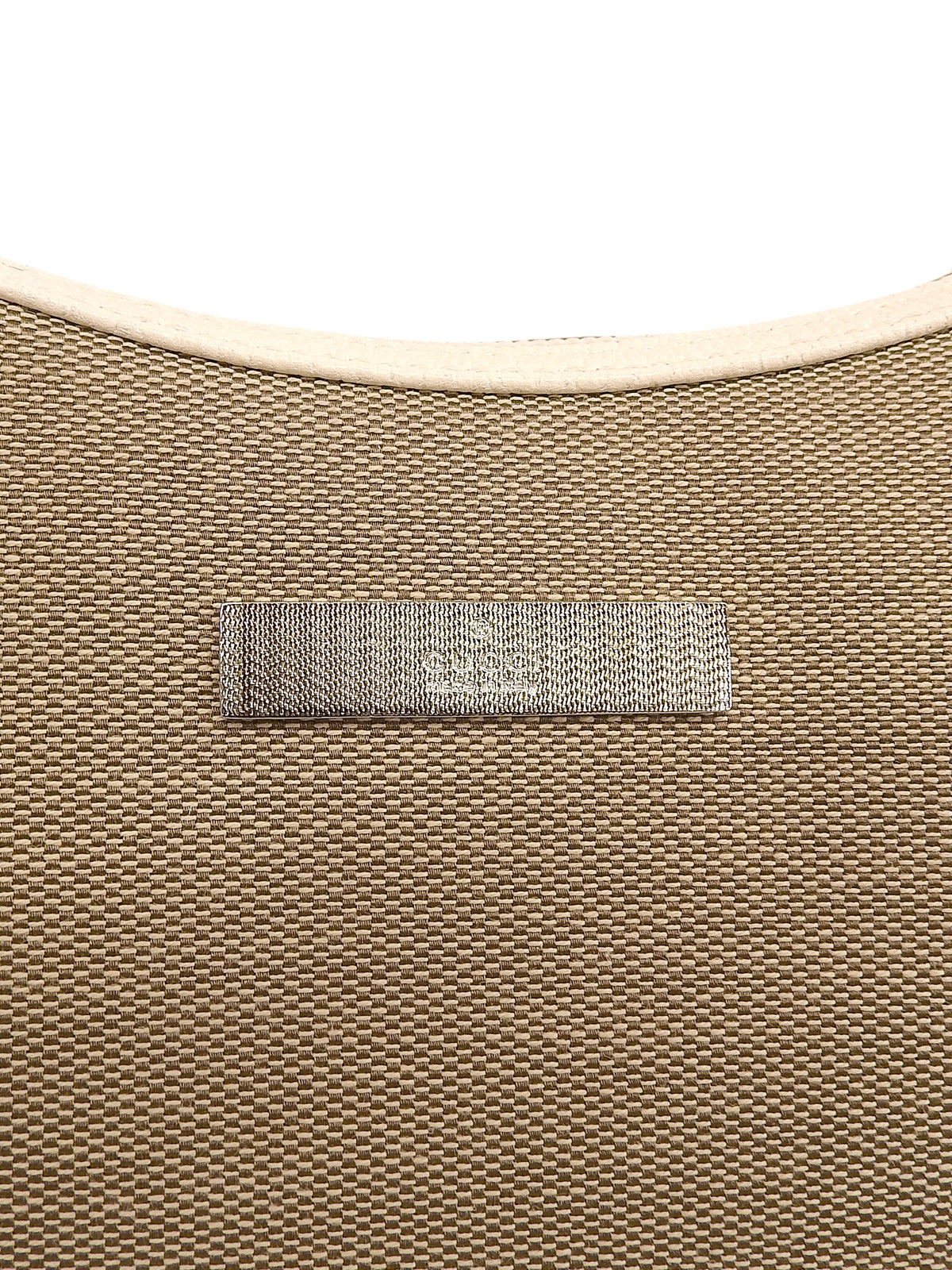 Logo Plate Chain Shoulder Bag Beige